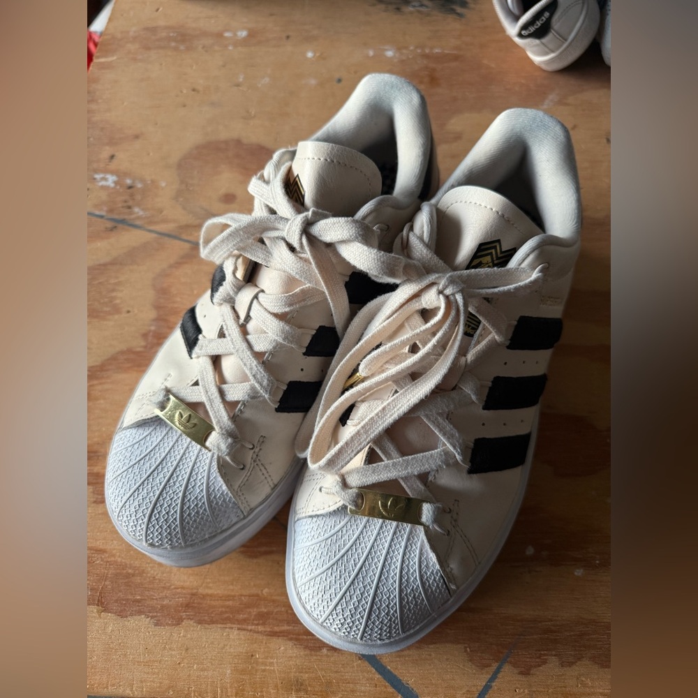Adidas Cream and White Sneakers